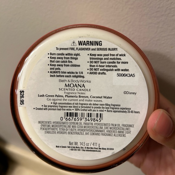 New Bath & Body Works Disney Princess MOANA Candle 3-Wick Limited Edition - Picture 3 of 3